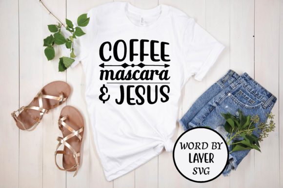 Coffee Mascara Jesus Svg Design for T-Shirt Designs