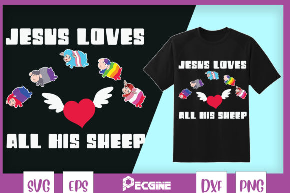 Jesus Loves All His Sheep LGBT T-Shirt Design Review